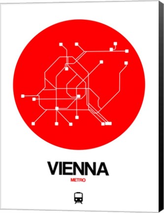 Framed Vienna Red Subway Map Print