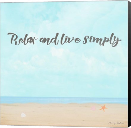 Framed Relax and Live Simply Print