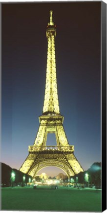 Framed Eiffel Tower illuminated at Night, Paris Print