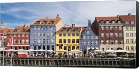 Framed Colorful Houses along Nyhavn, Copenhagen, Denmark Print