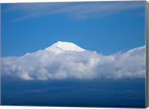 Framed Snow Covered Peak of Mt Fuji Print