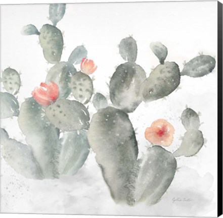 Framed Cactus Garden Gray Blush III Print