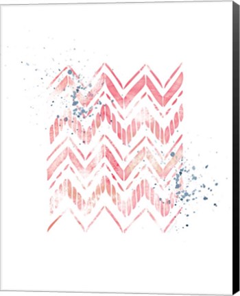 Framed Pink Geometric Zig Zag Print