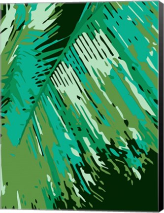 Framed Retro Palms Green 2 Print