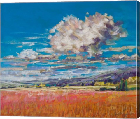 Framed Summer Clouds over Cornfield Print