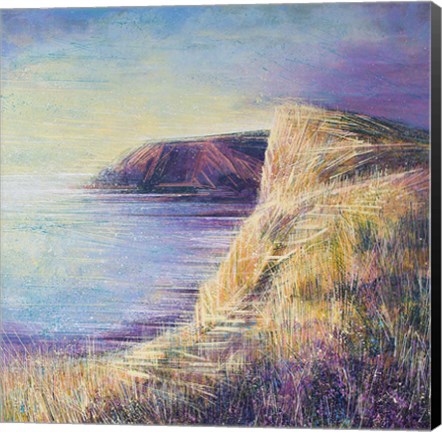 Framed Coastal Cliffs At Sunset Print