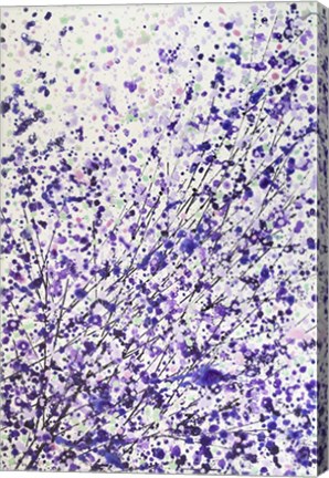 Framed Abstract Floral - Ultra Violet and White Print