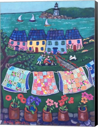 Framed More Cottages and Quilts Print