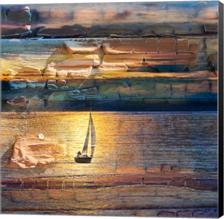 Framed Sunset Sailing 1 Print