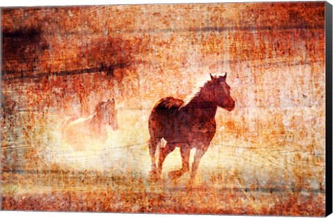 Framed Horses Running Free Print