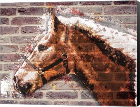 Framed Brick Horse Print