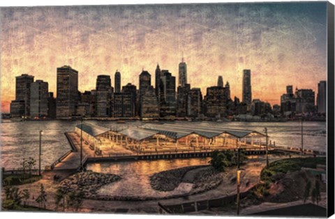 Framed Lower Manhattan at Twilight Print