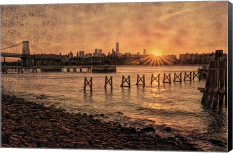 Framed East River Sunset Print