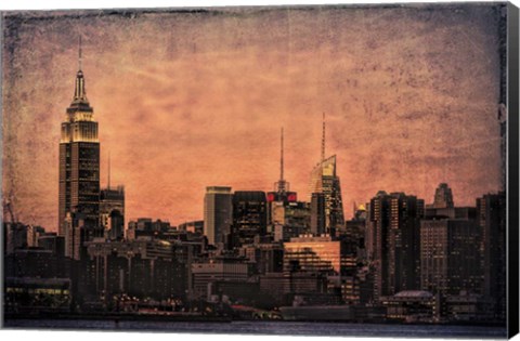 Framed Empire State Building at Twilight Print