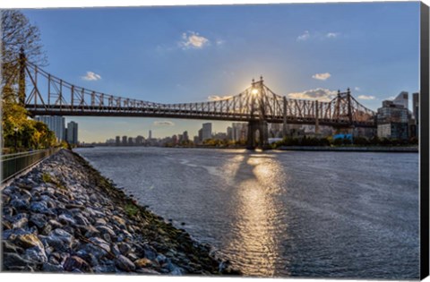 Framed Sunset Behind Queensboro A Print