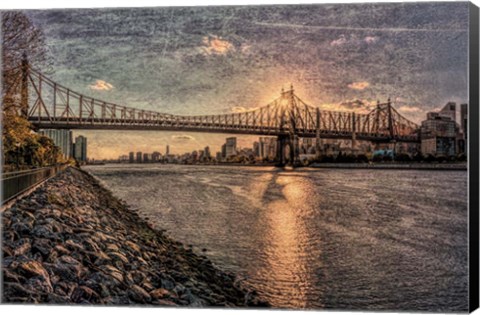 Framed Sunset Behind Queensboro B Print