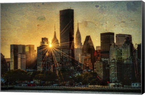 Framed Mid-Manhattan Sunset D Print