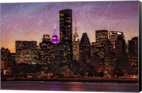 Framed Mid-Manhattan Twilight C Print