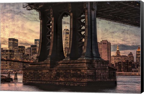 Framed Base of Manhattan Bridge Print