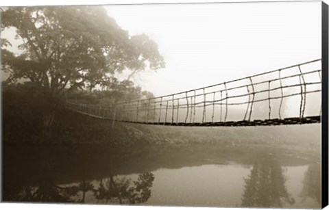 Framed Bridge Over River Print