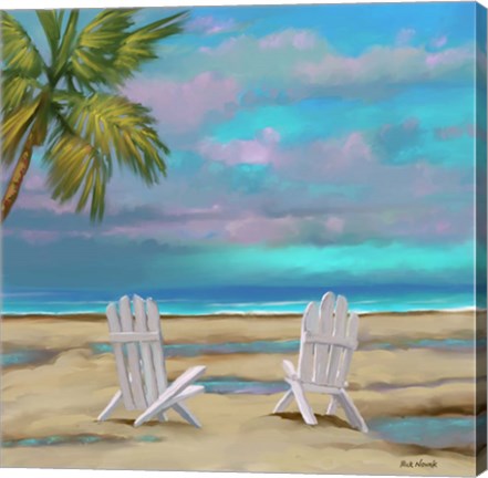 Framed Beach Chairs 1 Print