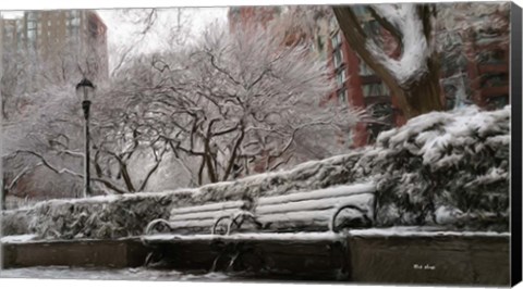 Framed New York Benches 2 Print