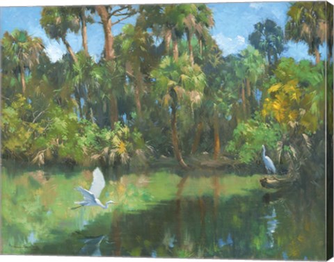 Framed Egrets In Paradise Print