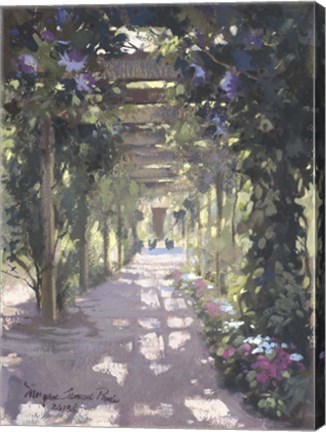 Framed Pergola Violet Watercolor Print