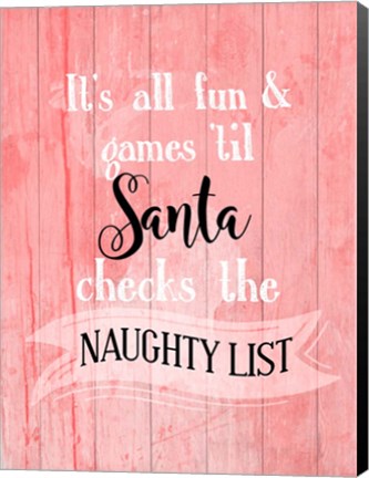 Framed Santa Naughty List Print