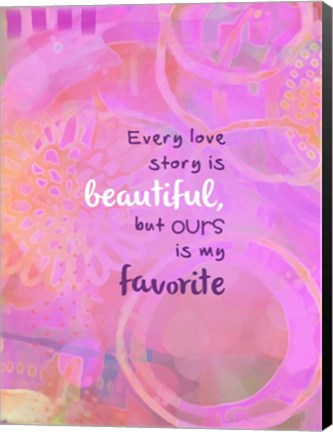 Framed Love Story (words) Print