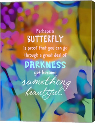 Framed Beautiful Butterfly (words) Print