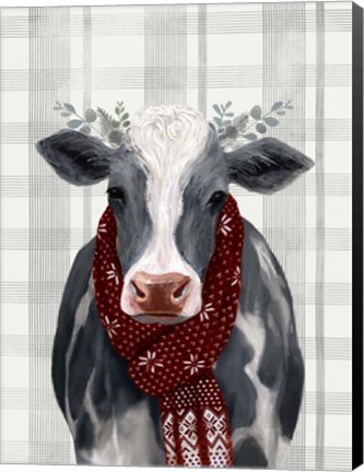 Framed Yuletide Cow II Print