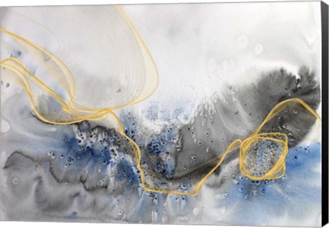 Framed Coastal Watercolor Abstract 124 Print