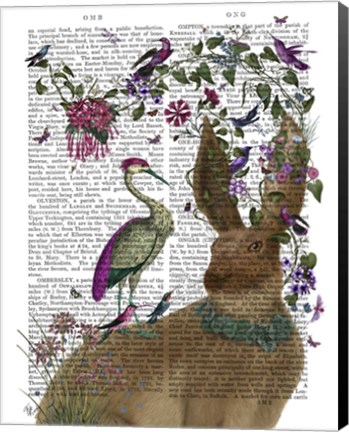 Framed Hare Birdkeeper and Heron Print