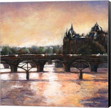 Framed Sunset In Paris Print