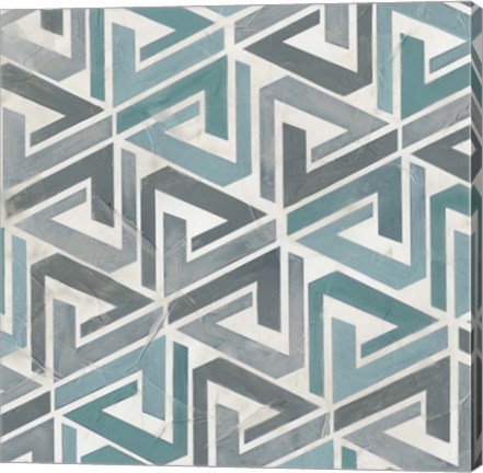 Framed Teal Tile Collection II Print