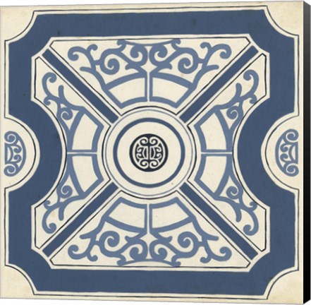 Framed Indigo Motif I Print