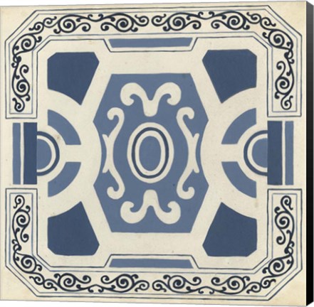 Framed Indigo Motif V Print