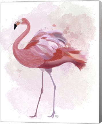 Framed Fluffy Flamingo 1 Print