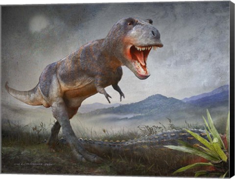 Framed Gory Kill-Tyrannosaurus Rex Print