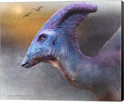 Framed Parasaurolophus Portrait Print