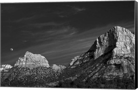 Framed Moon Over The Red Rocks Sedona Arizona 1 Print