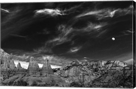 Framed Moon Over The Red Rocks Sedona Arizona 2 Print