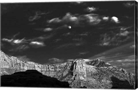 Framed Moon Over The Red Rocks Sedona Arizona 3 Print