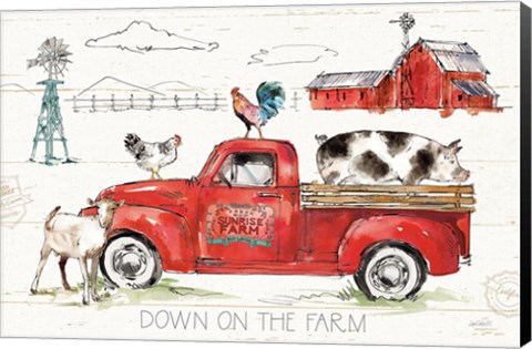 Framed Down on the Farm II Print