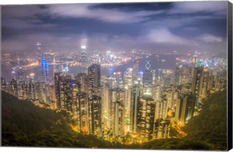 Framed View from The Peak Hong Kong Print