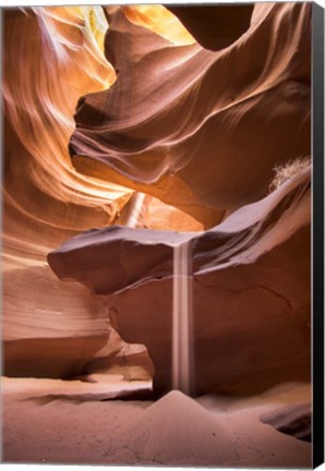 Framed Sand Pours Through Antelope Canyon Print