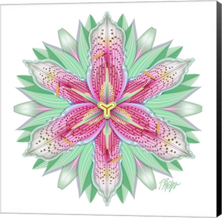 Framed Pink Tiger Lily Mandala Print