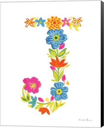 Framed Floral Alphabet Letter X Print