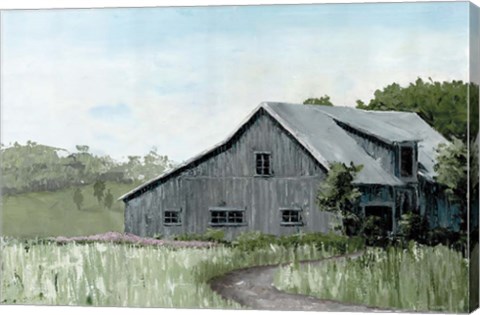 Framed Flower Field Barn Print